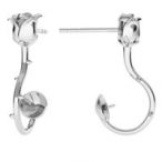 Earring post - rose - pearl base, AG 925 silver Earring post - rose - pearl base, AG 925 silver