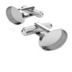 Cufflink with oval resin bowl, silver Cufflink with oval resin bowl, AG 925 silver