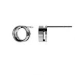 Earring post with basket - base for round zirconia, silver Earring post with basket - base for round zirconia, AG 925 silver